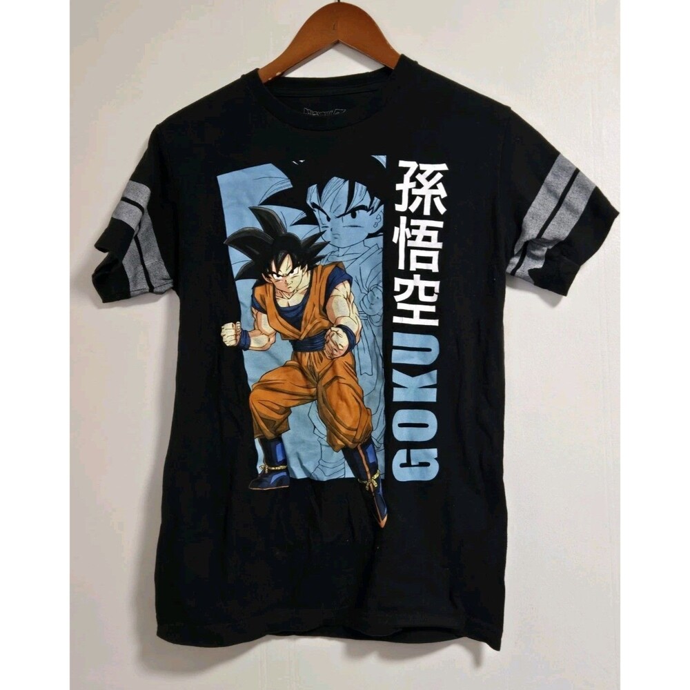 Dragonball Z T-Shirt Mens S Blue Anime Goku Black Animation Short Sleeve